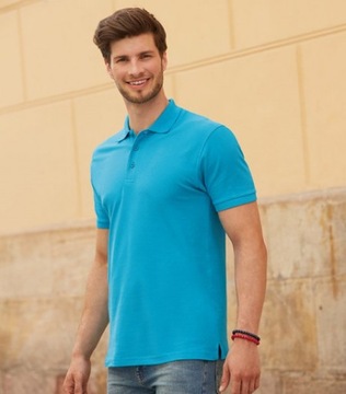 Koszulka męska Premium Polo FruitLoom Błękitny L