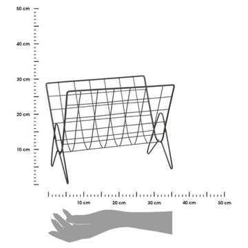 Stojak na Gazety | Gazetownik | Metalowy | Czarny | 35,5x18x31 cm