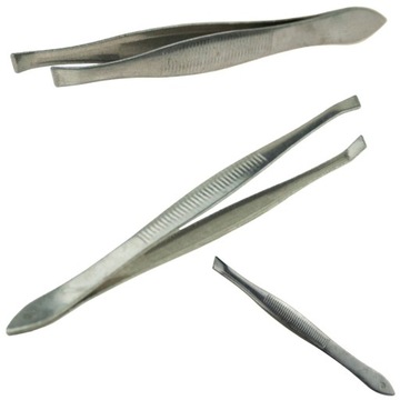KOSMETYCZNA PRECYZYJNA PĘSETA DO USUWANIA RZĘS PINCETA SKOŚNA METALOWA 1SZT