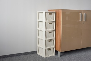 КНИЖНЫЙ ШКАФ, СУНДУК, ПОЛКА ШКАФА С 5 КОРЗИНАМИ, РОТАНД БРАНК