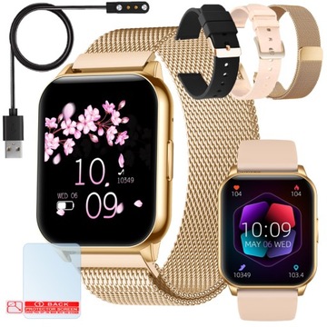 SMARTWATCH ZEGAREK DAMSKI POLSKIE MENU ROZMOWY CIŚNIENIE PULS SPORT ZDROWIE
