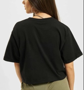 Koszulka ELLESSE damska crop t-shirt czarny krótki luźny logo bluzka r S 36