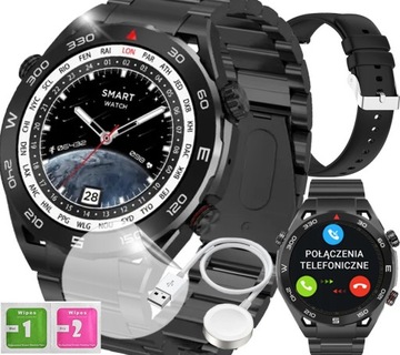 Zegarek Smartwatch męski z rozmowami i pomiarem Cukru we krwi + pasek