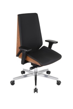 Fotel Biurowy Moon Wood GROSPOL, Tkanina i Drewno