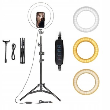 НАБОР КОЛЬЦЕВЫХ ЛАМП ШТАТИВ 220 СМ С ПУЛЬТОМ ДИСТАНЦИОННОГО УПРАВЛЕНИЯ Держатель для телефона КОЛЬЦО ДЛЯ СЕЛФИ