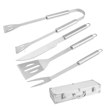 Набор для барбекю, принадлежности для барбекю, нержавеющая сталь, чемодан из 5 предметов.