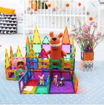 НАБОР БОЛЬШИХ МАГНИТНЫХ КОНСТРУКЦИОННЫХ БЛОКОВ 3D МАГНИТНАЯ ПЛИТКА ПАНЕЛИ 45 EL