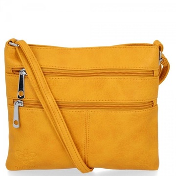 Torebka Listonoszka Damska Skórzana Skóra Ekologiczna Żółta Blanca Bee Bag