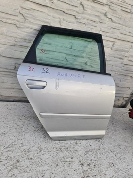 A4 B7 KOMBI DRZWI PRAWE TYLNE SREBRNE