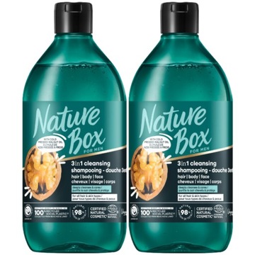 Nature Box Men Włosy Twarz Ciało 3w1 Oczyszczający