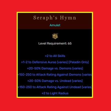 D2R Diablo 2 Resurrected Ladder Hymn Serafina