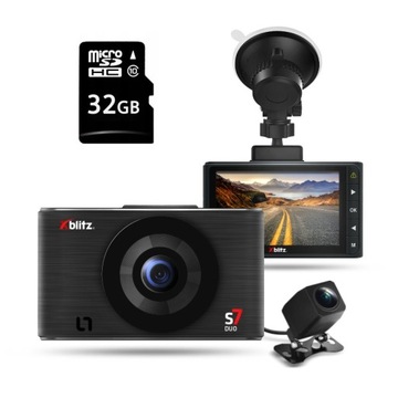 Rejestrator Xblitz S7 DUO PRZÓD + TYŁ + Karta 32GB