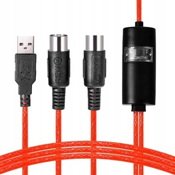 KABEL KONWERTER MIDI NA USB IN OUT INTERFEJS 2M
