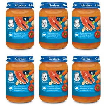 GERBER obiadek bukiet warzyw z łososiem 6x190g