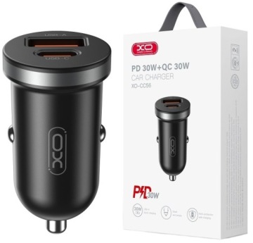 Szybka Ładowarka Samochodowa Quick Charge 2x USB USB-C PD 30W do Samochodu