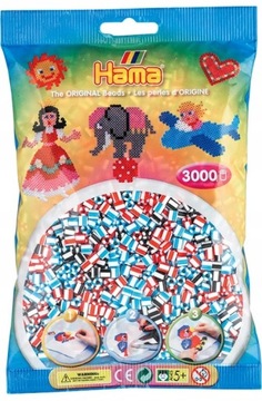 Koraliki 3000 szt mix 91 prążkowane HAMA MIDI