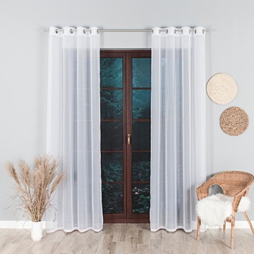 ГОТОВАЯ ШТОРА 140х250 белоснежная люверсы вуаль КЛАССИЧЕСКАЯ ШТОРА