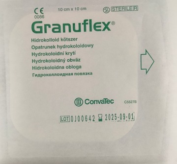GRANUFLEX hydrokoloidowy opatrunek 10x10cm 1 szt. piankowy chłonny