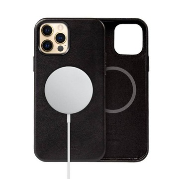 Etui ze skóry iPhone 12 Pro Max MagSafe Czarny