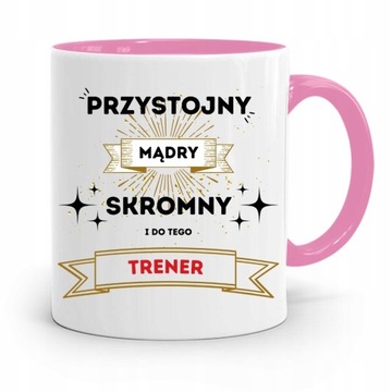 DLA TRENERA TRENERKI SIŁOWNIA KUBEK RÓŻOWY z Nadrukiem ze Zdjęciem