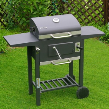 Угольный сад гриль с крышкой и полками VL14 серые