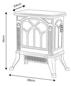 Ceramiczny termowentylator grzejnik elektryczny kominek 1500W NEO