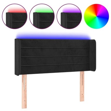 VidaXL Zagłówek do łóżka z LED, czarny,