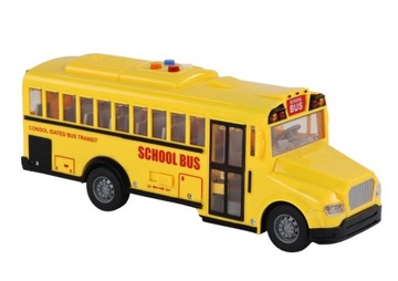 Школьный автобус 1:16 Фрикционный привод Открытие дверей Свет Звуки Желтый