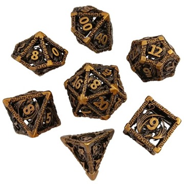 SMOCZY OŁTARZ ZESTAW 7 METALOWYCH KOŚCI RPG