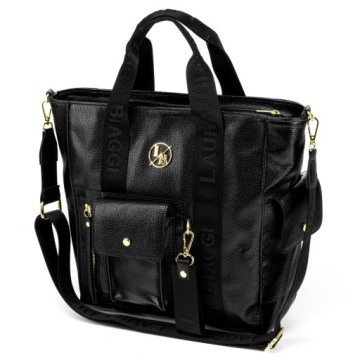 LAURA BIAGGI TOREBKA DAMSKA CZARNA SHOPPER A4 LOGO