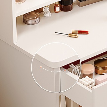 ТРУЕМНЫЙ СТОЛИК С ЗЕРКАЛОМ И ЯЩИКАМИ, БЕЛЫЙ ДЛЯ ГЛАМУРНОГО МАКИЯЖА В СКАНДИНАВСКОМ СТИЛЕ