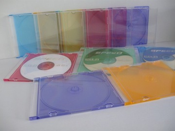CD-боксы x 1 SLIM для цветных дисков, 10 шт.