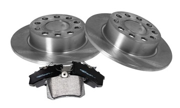 Tarcze x2 z klockami TYŁ do A3 OCTAVIA II LEON ALTEA TOLEDO GOLF V VI