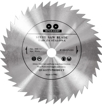 TARCZA PIŁA STALOWA BEZWIDIOWA DO DREWNA 350x32x42T INTER KERT
