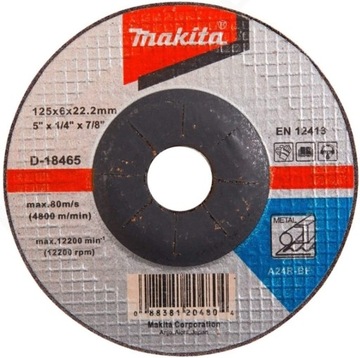MAKITA TARCZA DO SZLIFOWANIA METALU 125X6 ŚCIERNA ŚCIERNICA STALI