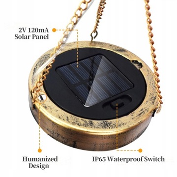 Светодиодные солнечные перезвоны ветра Открытый подвесной солнечный ветер