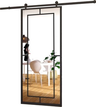 Drzwi Szklane Przesuwne Loft 85 Lustro / Lustro 3C