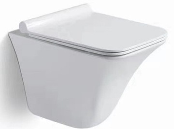 MISKA WC WISZĄCA BEZRANTOWA 50 CM + DESKA WOLNOOAPAJĄCA SLIM