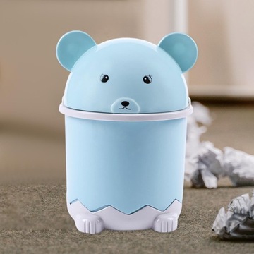 Современная настольная мусорная корзина, мусорная корзина, контейнер для корма для домашних животных, синяя