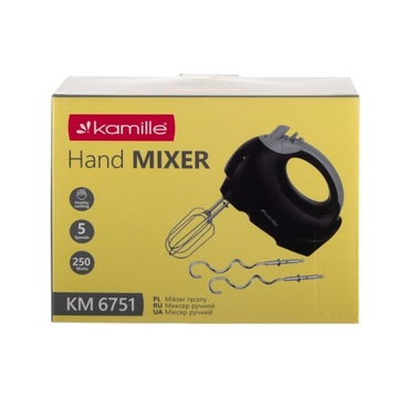 РУЧНОЙ МИКСЕР Кухонный комбайн 5 скоростей 4 мешалки KAMILLE 250 Вт