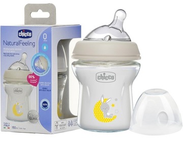 CHICCO Szklana Butelka Antykolkowa 0m+ 150 ml