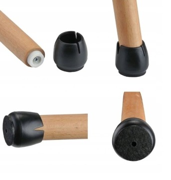 Защитные силиконовые фетровые чехлы на ножки стульев для мебели ЧЕРНЫЕ 17-21мм x4