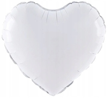 Balon Foliowy Serce Białe 45 cm