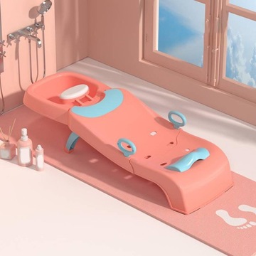 Składane łóżko do mycia włosów Fotel salonowy z poręczą Head Hair Pink