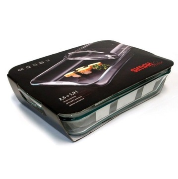 SIMAX ŻAROODPORNE NACZYNIE PROSTOKĄTNE Z POKRYWĄ 4,4L 2,5+1,9