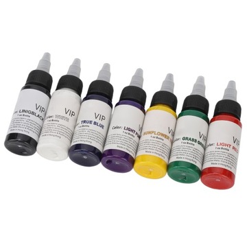 НАБОР ЧЕРНИЛ, КРАСКА ДЛЯ ТАТУ, ПИГМЕНТЫ ДЛЯ ТАТУ, 7 ЦВЕТОВ