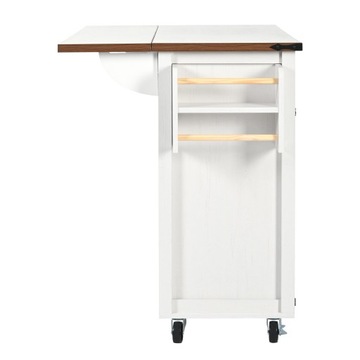 Kitchen island w/ extendable top, 4 doors & 2 drawers, wood finish