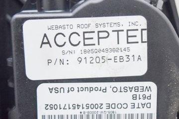 NISSAN PATHFINDER R51 PANORAMATICKÝ STŘEŠNÍ OKNO SKLENĚNÝ Z MOTOREM 91205-EB3