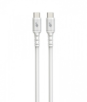 Кабель USB C, прочный, USB C - USB C, 1 м, силикон, белый