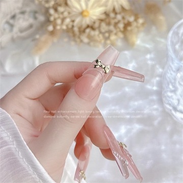 Украшение для дизайна ногтей. Прочное естественное украшение для маникюра. Украшение с бантом.